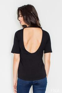 Black Classic Style Cut Out Back T-shirt