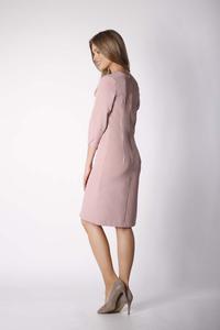 Pink Classic Simple Dress with Asymmetrical Zipper