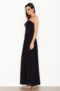 Black Bandeau Maxi Dress with Side Slit