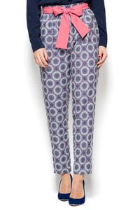 Patterned Cigarette Pants with a Bow