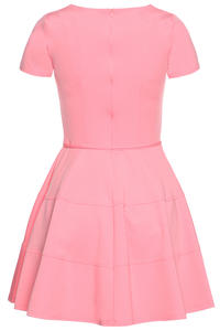 Pink Cap Sleeves Bateau Neck Seam Dress