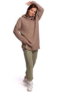 Women's Oversize Turtleneck Sweater - Cappuccino