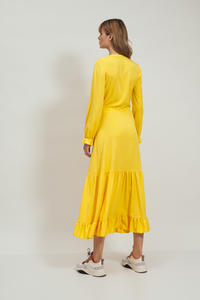 Yellow Maxi Dress With Frills