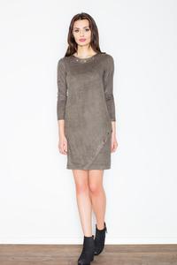 Olive Green Round Rivets Casual Dress