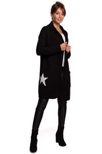 Long Cardigan without Clasp (Black Silver)
