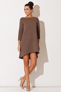 Brown Quilted Winter Fall Loose Dress