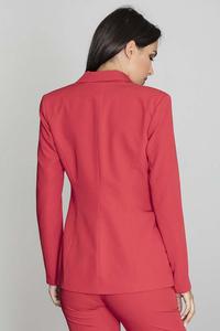 Elegant Red Jacket Stylish Waisted Cut