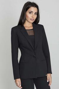 Elegant Black Jacket Stylish Waisted Cut