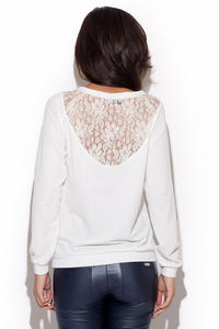 White Outgoing Style Woman Shirt Sweater