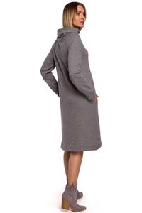 Knitted Asymmetrical Midi Dress (Gray)