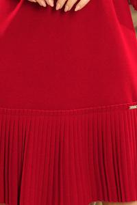 Burgundy Formal Dress with Pleated Frills
