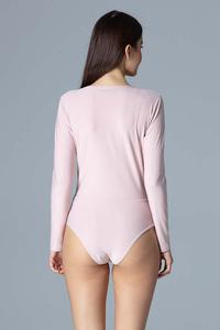 Pink Wrap Front Body Suit