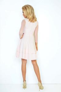 Powder Pink Coctail Dress with Transparent Sleeves