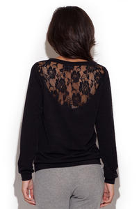Black Outgoing Style Woman Shirt Sweater