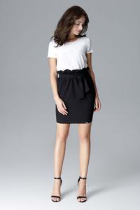 Black Mini Wrinkled Skirt
