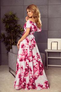 Pink Flowers Maxi Elegant Dress