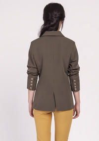 Khaki Classic Jacket Fastened with One Button