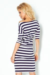 Dress in Thick Navy Striped Drawstring Waistband