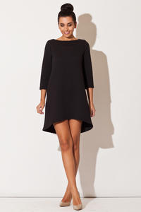 Black Quilted Winter Fall Loose Dress