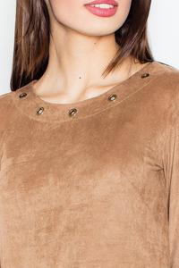 Brown Round Rivets Casual Dress