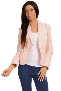 Long Lapels Pink Coat with Single Button Fastening