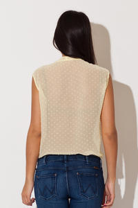 Yellow Dreamy Speckles Summer Sheer Blouse