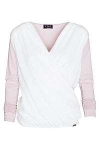 Pink Long Sleeves V-Neckline Blouse