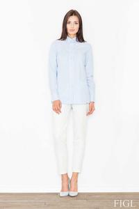 Light Blue Long Sleeved Shirt with Piping