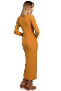 Classic Maxi Dress with a Slit (Yellow)