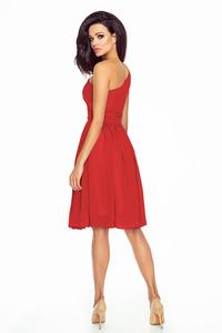 Red Asymetrical Romantic Evening Dress