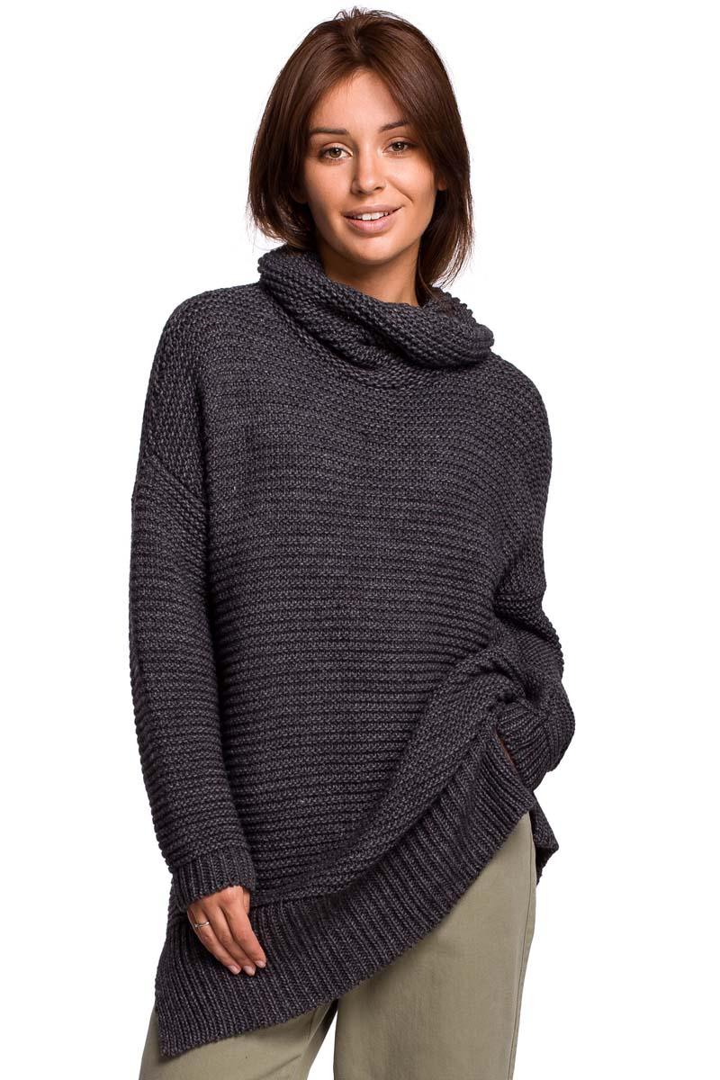 Women's Oversize Turtleneck Sweater - Anthracite
