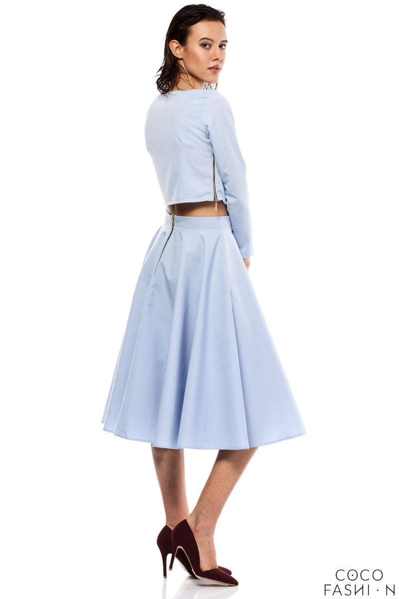 blue and white midi