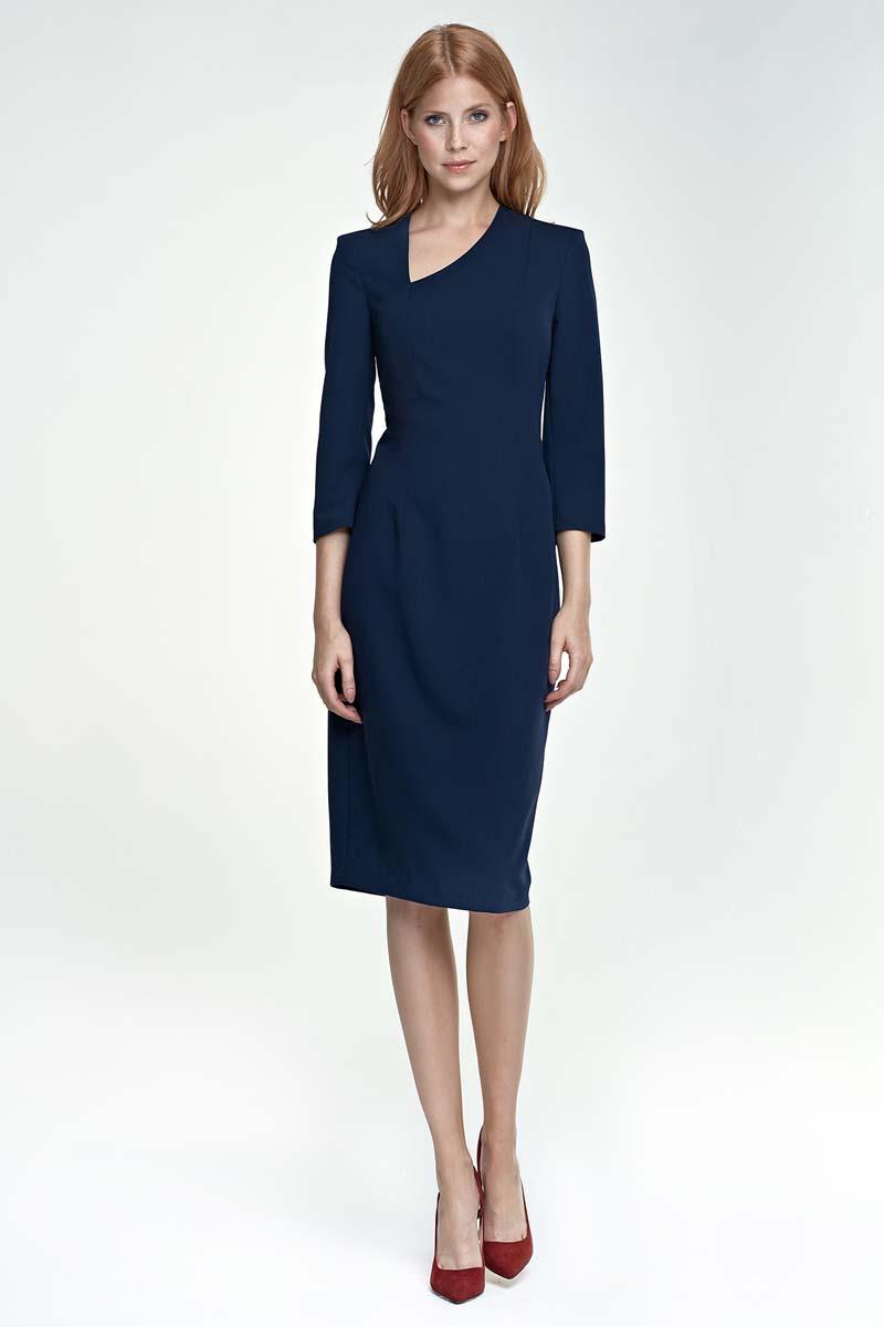 dark blue pencil dress