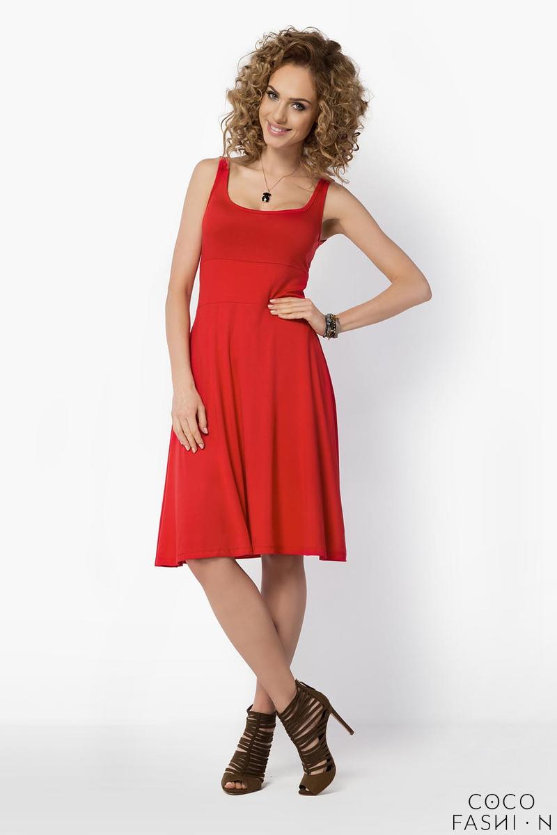 Red Casual Knee Length Summer Dress