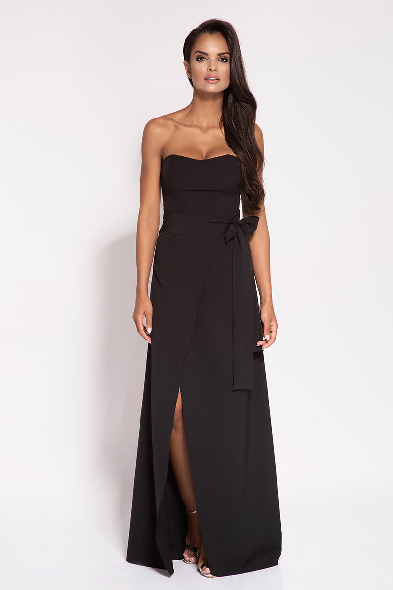 Black Off-Shoulders Maxi Evening Dress