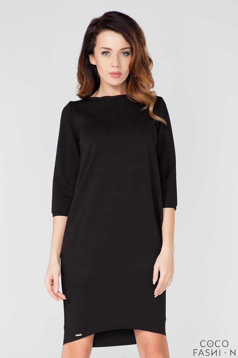 plain black dress knee length