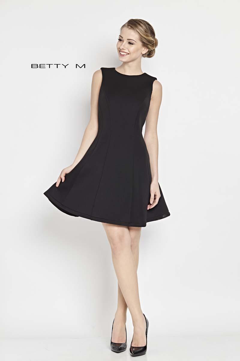 Black Flared Classic Knee Length Dress