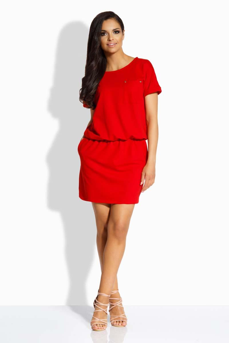 elastic waist mini dress