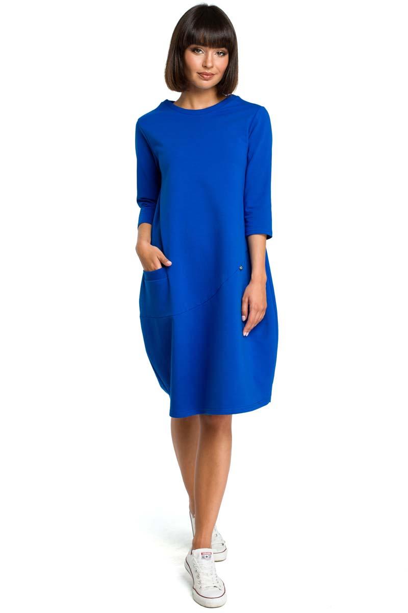 Blue Casual Style Dress with Pockets