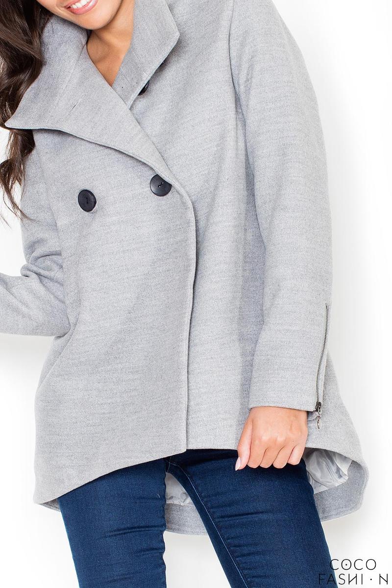 Grey Short Fall/Spring Jacket with Zippers