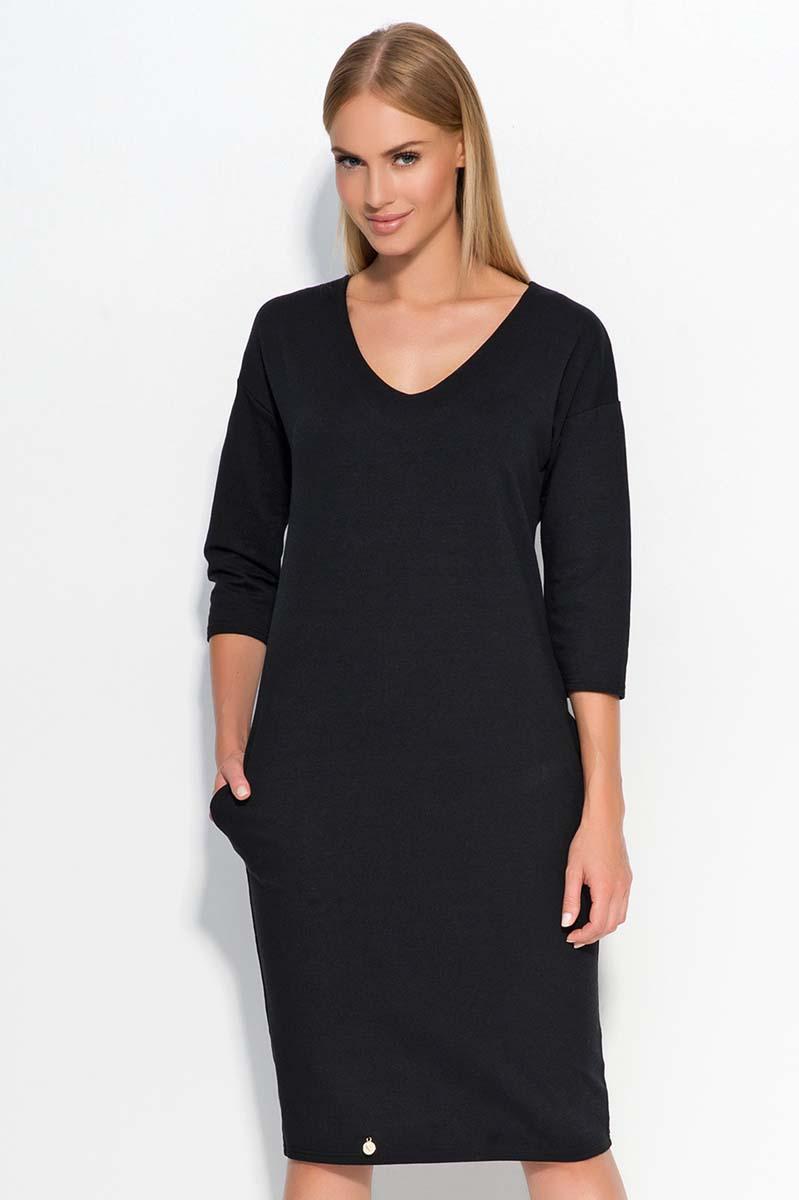 Black Casual Dress with Pockets