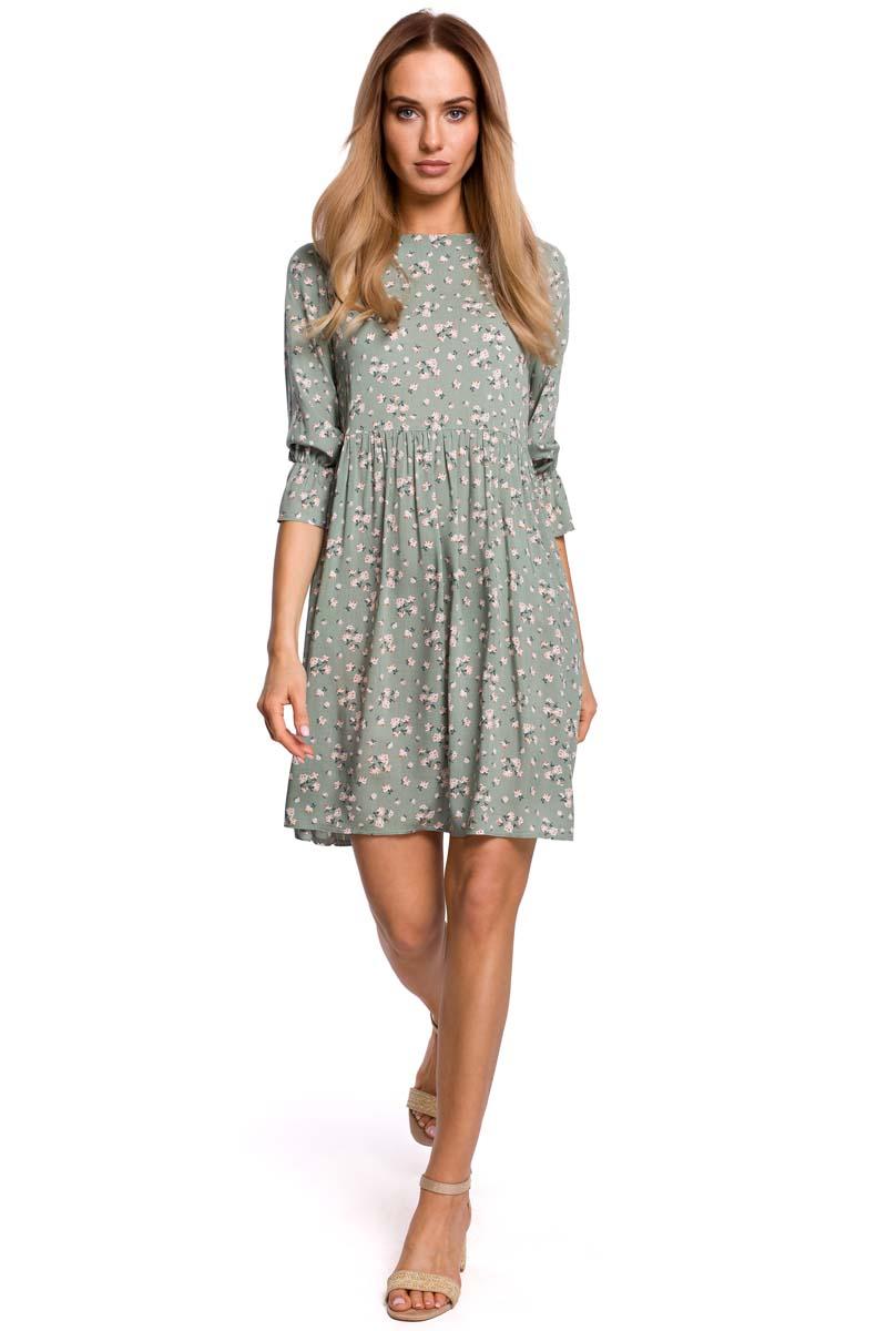 Summer Dress with Flowers (green)