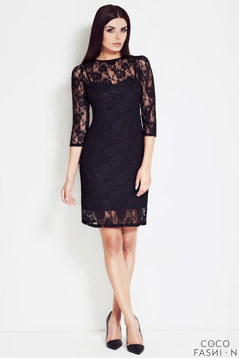 black lace shift dress uk