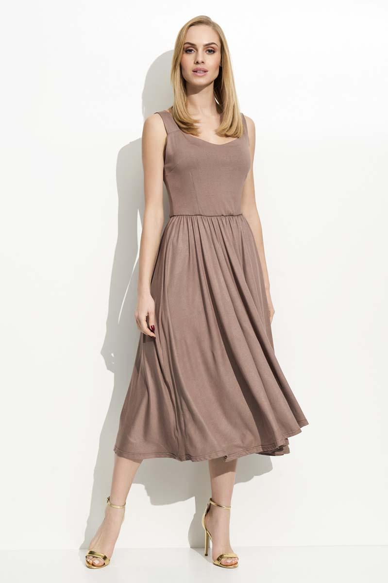 wide strap midi dress