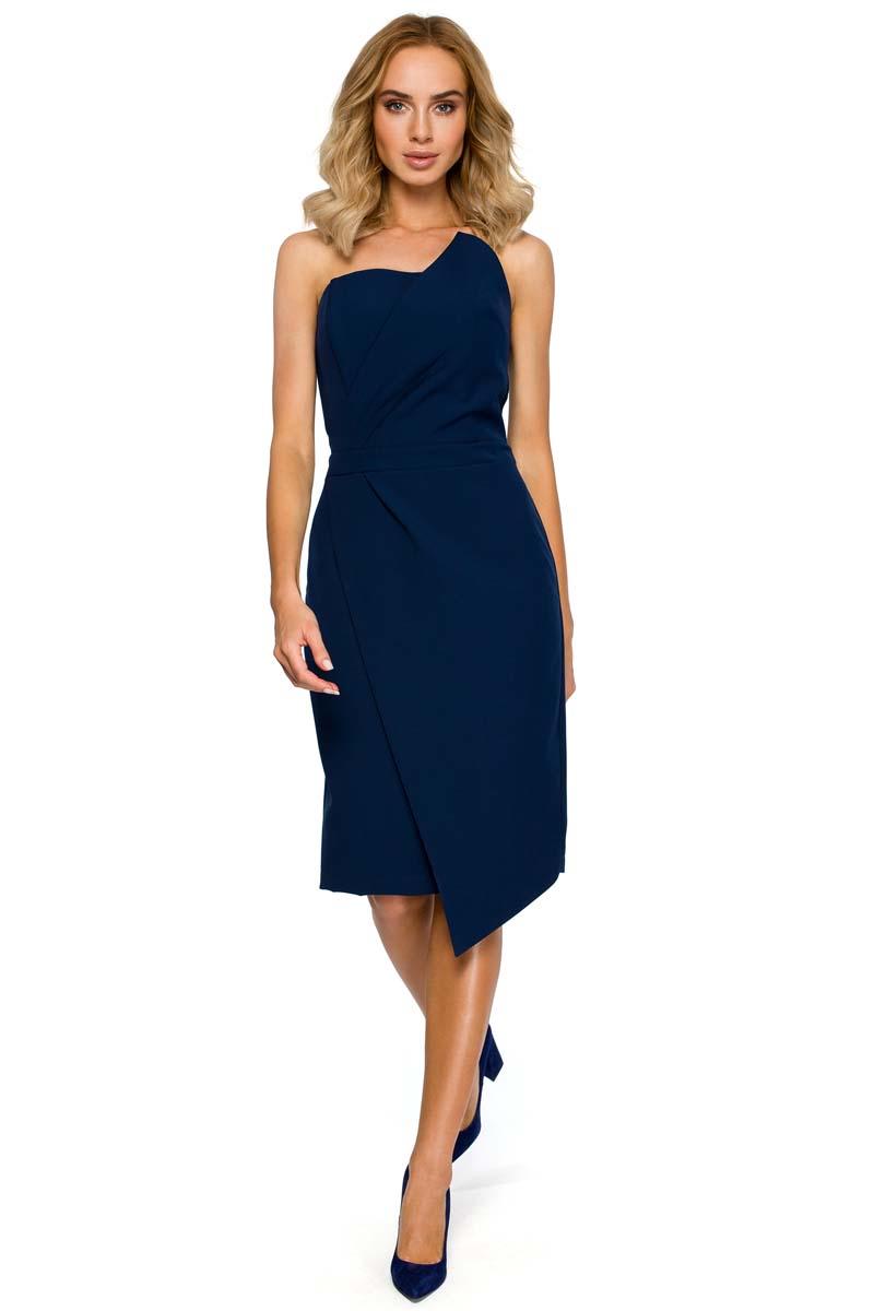 navy asymmetrical dress