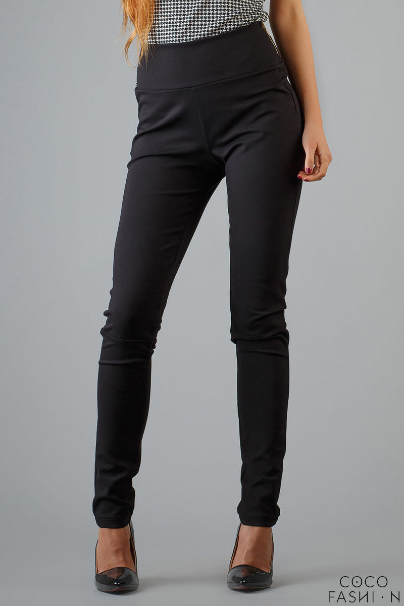Black Slim Fit High Waist Ladies Pants