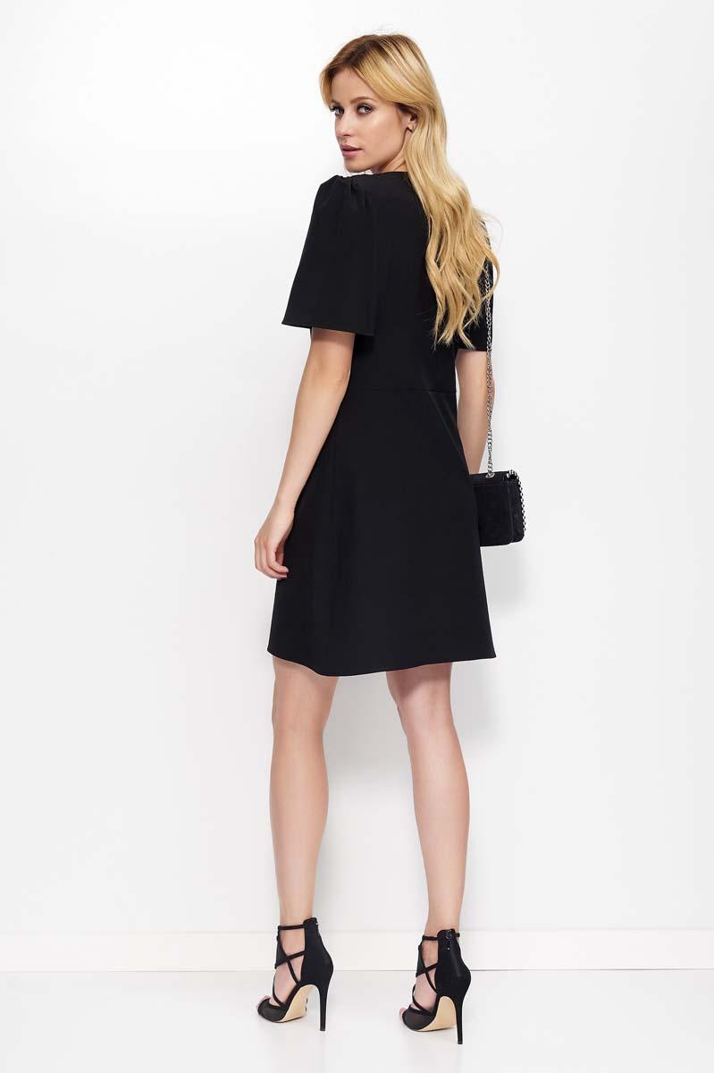 short sleeve mini black dress