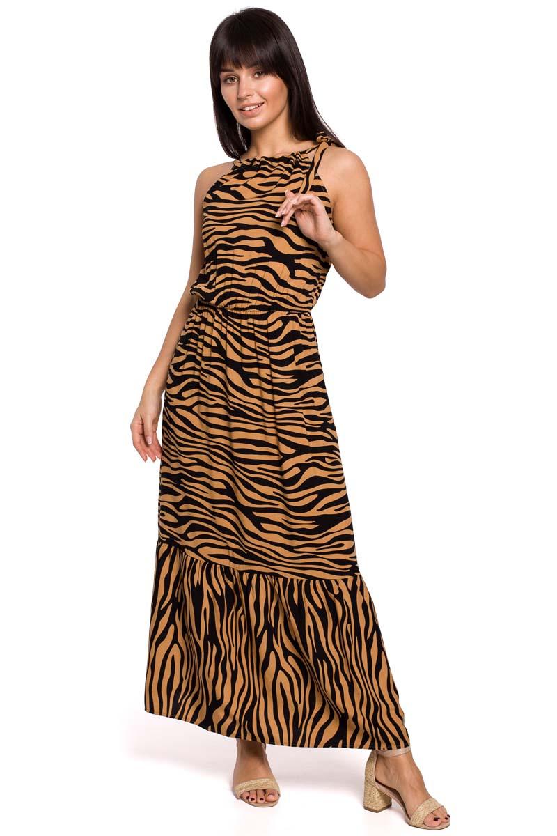 Maxi Dress Leopard Print Sleeveless (camel and black)