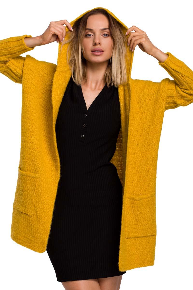 Warm Oversized Sweater with Hood (Honey)