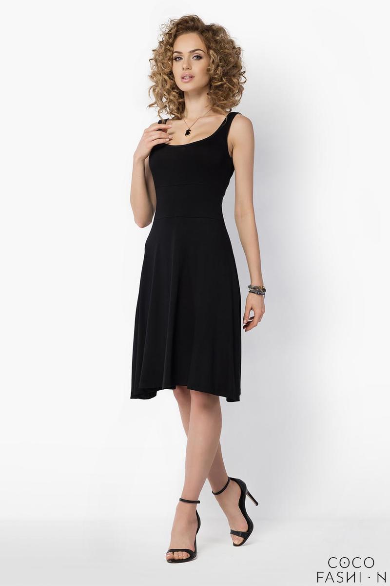 Black Casual Knee Length Summer Dress